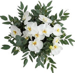 Classic Phalaenopsis Orchids Bouquet with Greenery - Flowers Box London