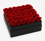 Classic Preserved Roses Square Box - Rose Head Ø 5cm