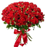 Classic Red Spray Roses Bouquet - Flowers Box London