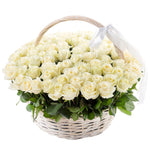 Classic Roses in Basket - Flowers Box London