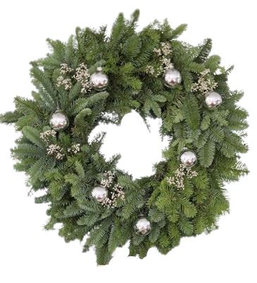 Classic Spruce Wreath with Silver Accent