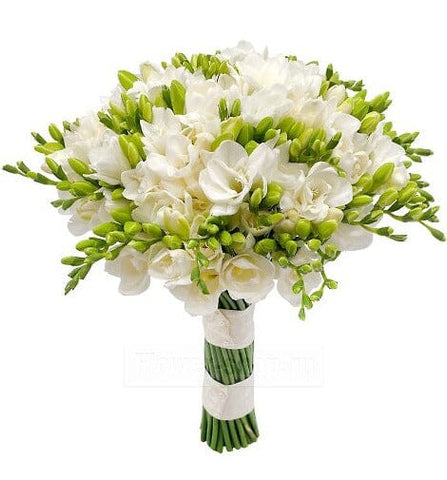 Classic White Freesia Bridal Bouquet - Flowers Box London