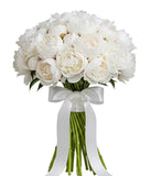 Classic White Peonies Bouquet - Flowers Box London