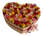 Colorful Roses Heart Box