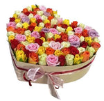 Colorful Roses Heart Box