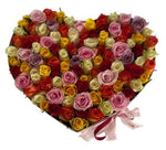 Colorful Roses Heart Box