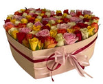 Colorful Roses Heart Box