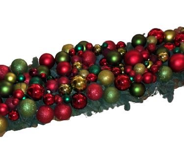 Colourful Baubles Fresh Garland - Flowers Box London