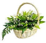 Convallaria Flower Basket with Lush Greenery