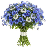 Cornflowers and Blue Forget Me Not Bouquet with Nigella - Flowers Box London