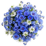 Cornflowers and Blue Forget Me Not Bouquet with Nigella
