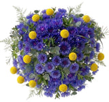 Cornflowers and Craspedia Bouquet - Flowers Box London