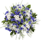 Cornflowers and White Santini Chrysanthemum Bouquet - Flowers Box London