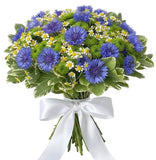 Cornflowers with Daisy Tanacetum Bouquet - Flowers Box London