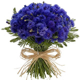 Cornflowers with Greenery Bouquet - Flowers Box London