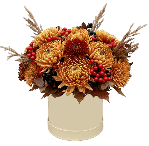 Cosy and Stylish Chrysanthemum Autumn Box - Flowers Box London