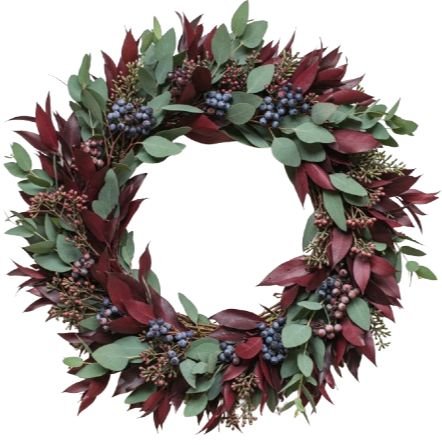 Crimson & Blueberry Garden Wreath - Flowers Box London