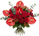 Crimson Desire Bloom Bouquet - Flowers Box London