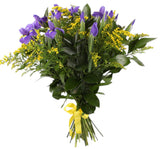 Cute Bouquet of Iris with Solidago - Flowers Box London