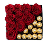 Cute Box of Roses and Chocolate - Flowers Box London