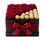 Cute Box of Roses and Chocolate - Flowers Box London