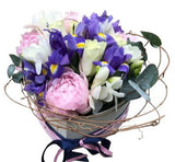 Cute Box Pink Peonies in Blue - Flowers Box London