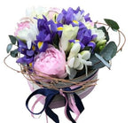 Cute Box Pink Peonies in Blue - Flowers Box London
