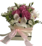 Cute Box Roses and Cymbidium Orchids