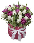 Cute Duo Tulips with Greenery in Box