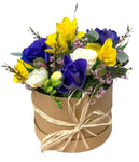 Cute Fragrant Blue and Yellow Blooms Box