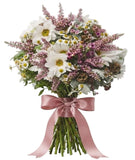 Daisies with Pink Wax Flowers Bouquet - Flowers Box London