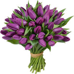 Deep Purple Tulips Bouquet - Flowers Box London