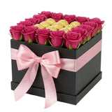 Delightful Box of Roses and Ferrero Rocher - Flowers Box London