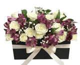 Delightful Box of Spray Roses and Alstromeria - Flowers Box London
