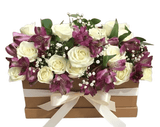 Delightful Box of Spray Roses and Alstromeria - Flowers Box London