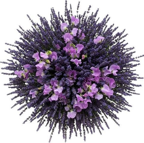 Delightful Fragrant Sweet Pea and Lavender Bouquet - Flowers Box London