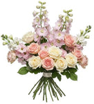 Delphinium with Pink and White Roses Bouquet