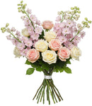 Delphinium with Pink and White Roses Bouquet