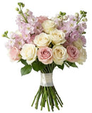 Delphinium with Pink and White Roses Bouquet