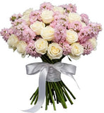 Delphinium with White Roses Luxury Bouquet - Flowers Box London