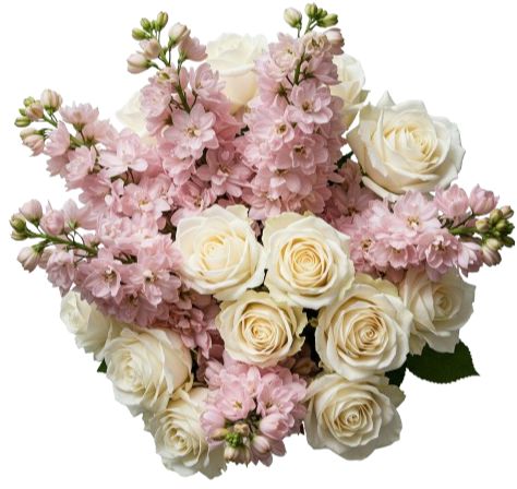 Delphinium with White Roses Luxury Bouquet