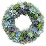 Door Wreath of Succulent in Spanish Moss