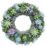 Door Wreath of Succulent in Spanish Moss