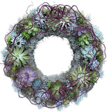 Door Wreath of Succulent in Spanish Moss - Flowers Box London