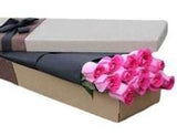 Dozen Pink Roses Luxury Box - Flowers Box London