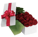 Dozen Red Roses Luxury Box - Flowers Box London