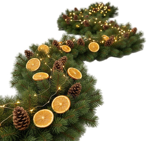 Dried Orange and Pinecone Holiday Garland - Flowers Box London