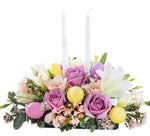Easter Pink Arrangement Box with Candles - Flowers Box London