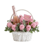 Elegant Hyacinth Hamper with Wine and Chocolate - Flowers Box London