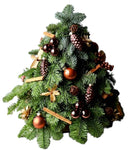 Elegant Nobilis Christmas Tree Arrangement: Adorned with Baubles and Pine Cones